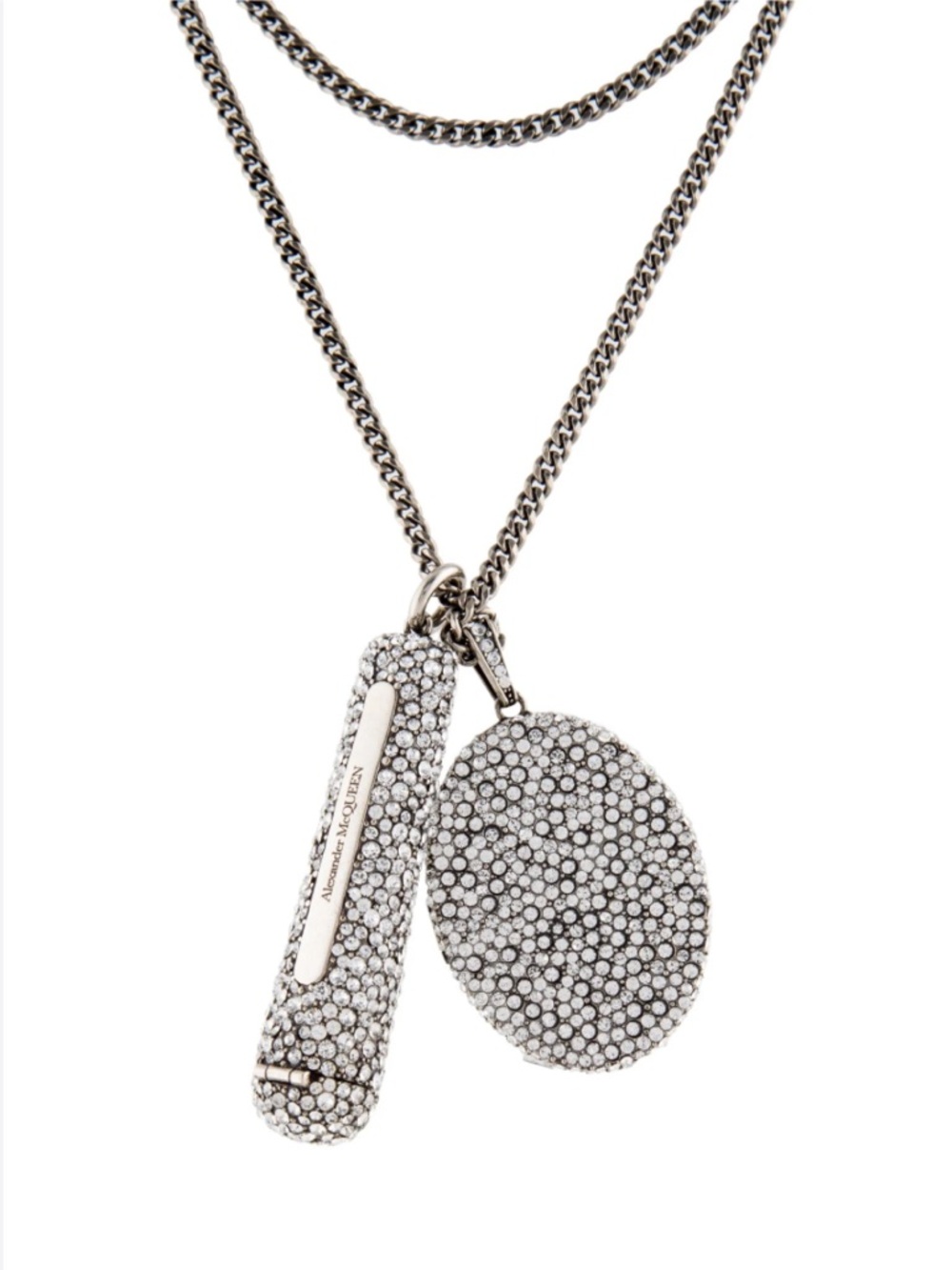 •ALEXANDER MCQUEEN• Pave Wrap Necklace >> Locket/Mirror & “Perfume” Holder NWT